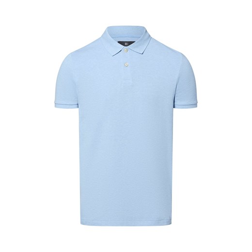 Nils Sundström Męska koszulka polo Mężczyźni Bawełna jasnoniebieski marmurkowy ze sklepu vangraaf w kategorii T-shirty męskie - zdjęcie 181981145