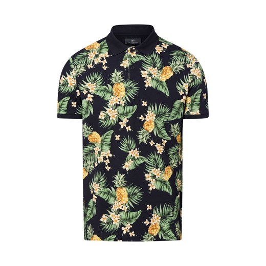 Nils Sundström Męska koszulka polo Mężczyźni Bawełna granatowy wzorzysty ze sklepu vangraaf w kategorii T-shirty męskie - zdjęcie 181981158