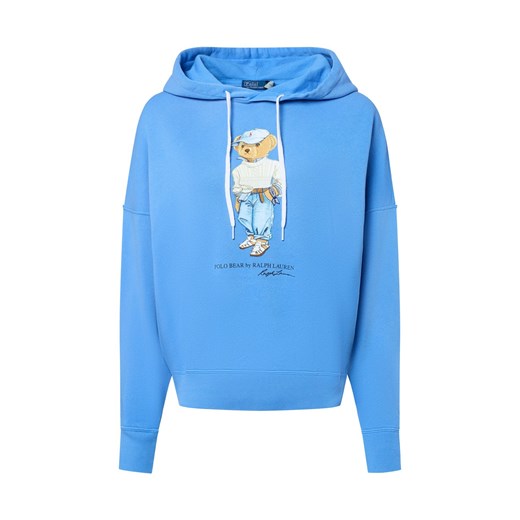 Polo Ralph Lauren Damski sweter z kapturem Kobiety Bawełna niebieski jednolity ze sklepu vangraaf w kategorii Bluzy damskie - zdjęcie 181981196