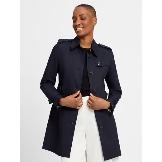 Tommy Hilfiger Płaszcz damski Kobiety Bawełna granatowy jednolity ze sklepu vangraaf w kategorii Płaszcze damskie - zdjęcie 181981236