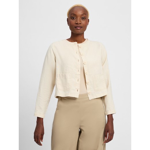 Marie Lund Lniana bluzka damska na lato Kobiety len beżowy jednolity Marie Lund 36 okazja vangraaf