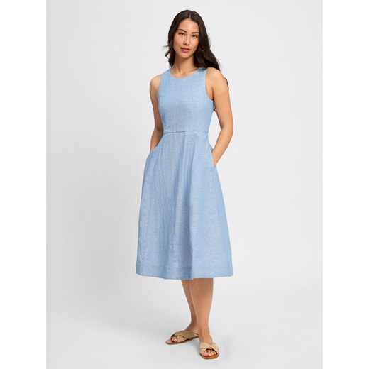 Ambiance Sukienka damska Kobiety Bawełna jasnoniebieski marmurkowy ze sklepu vangraaf w kategorii Sukienki - zdjęcie 181981306