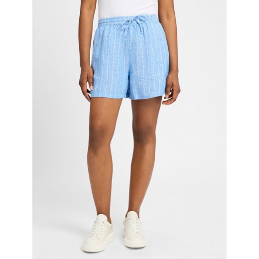Samsøe Samsøe Lniane szorty - Maren Kobiety len jasnoniebieski w paski ze sklepu vangraaf w kategorii Szorty - zdjęcie 181981319