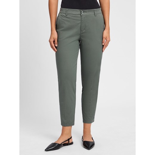 Street One Damskie spodnie materiałowe Kobiety Bawełna khaki jednolity ze sklepu vangraaf w kategorii Spodnie damskie - zdjęcie 181981388