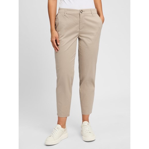 Street One Damskie spodnie materiałowe Kobiety Bawełna beżowy jednolity - id: 772473-0003-04228 - marki Street One - 181981389 Street One Damskie spodnie materiałowe Kobiety Bawełna beżowy jednolity ze sklepu vangraaf w kategorii Spodnie damskie - zdjęcie 181981389