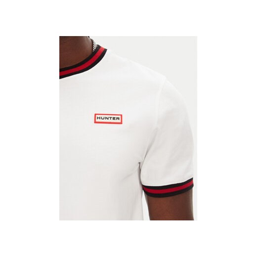 T-shirt męski Hunter biały z krótkim rękawem 