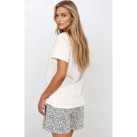 Krótka piżama damska Impressive You Short, Kolor beżowy-wzór, Rozmiar S, Momenti per me ze sklepu Intymna w kategorii Piżamy damskie - zdjęcie 181987056