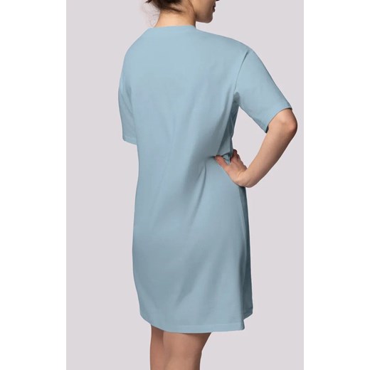 Mona bawełniana koszula nocna damska jasnoniebieska Bliss Plus Size, Kolor jasnoniebieski, Rozmiar 2XL, Mona ze sklepu Intymna w kategorii Koszule nocne - zdjęcie 181987115