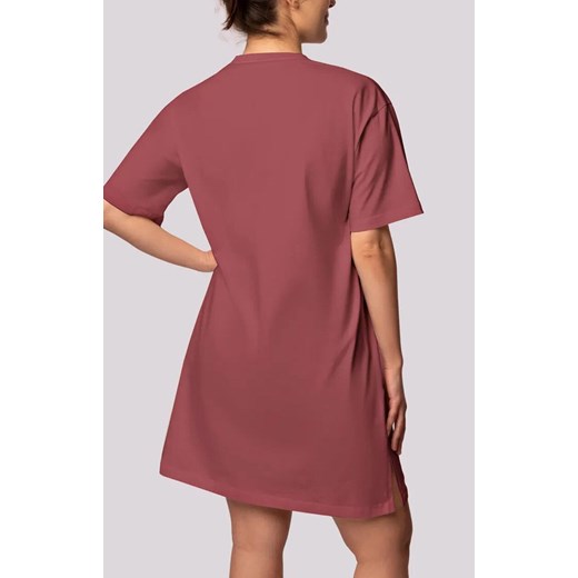 Mona bawełniana koszula nocna damska wiśniowa Bliss Plus Size, Kolor wiśniowy, Rozmiar 2XL, Mona ze sklepu Intymna w kategorii Koszule nocne - zdjęcie 181987119