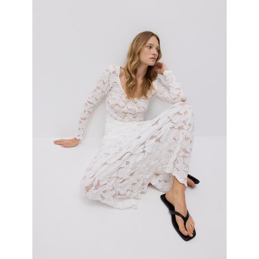 Spódnica biała Reserved midi 