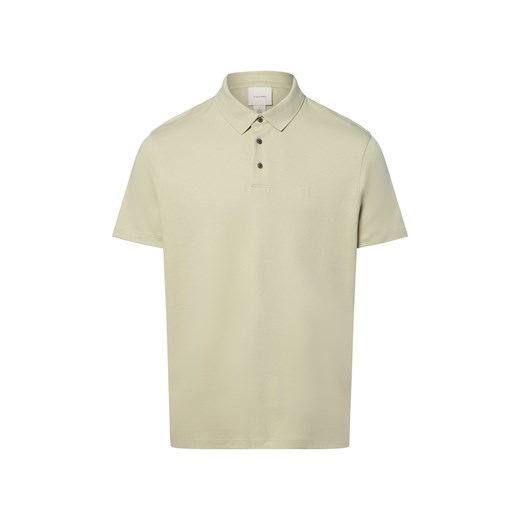 Calvin Klein Męska koszulka polo Mężczyźni Bawełna seledynowy jednolity ze sklepu vangraaf w kategorii T-shirty męskie - zdjęcie 181990075