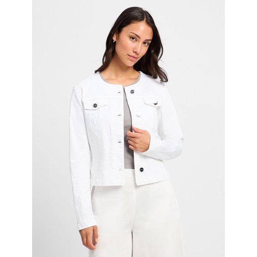 comma Damska kurtka dżinsowa Kobiety Bawełna biały jednolity ze sklepu vangraaf w kategorii Kurtki damskie - zdjęcie 181990127