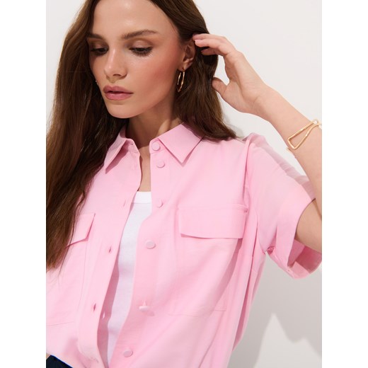 Mohito - Różowa koszula z wiskozą - pastelowy różowy Mohito 32 Mohito