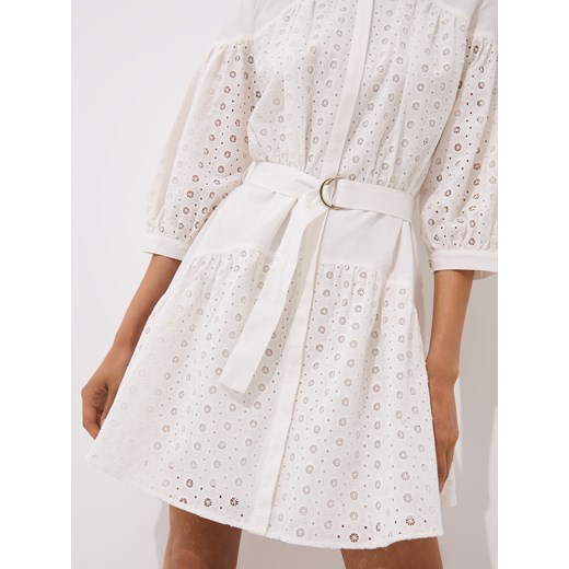 Mohito - Bawełniana sukienka mini - kremowy Mohito 38 Mohito