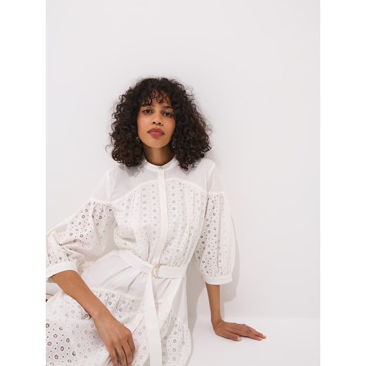 Mohito - Bawełniana sukienka mini - kremowy Mohito 42 Mohito