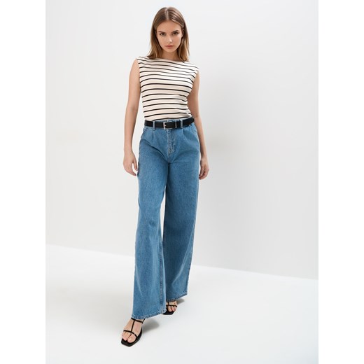 Mohito - Top w paski - biały ze sklepu Mohito w kategorii Bluzki damskie - zdjęcie 181990856