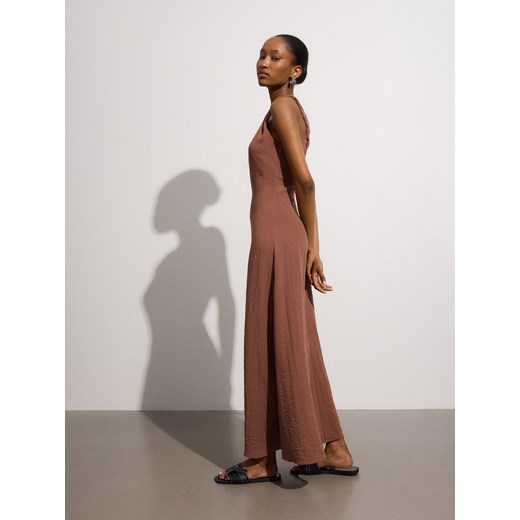 Reserved - Sukienka maxi z wiskozą - brązowy ze sklepu Reserved w kategorii Sukienki - zdjęcie 181991049