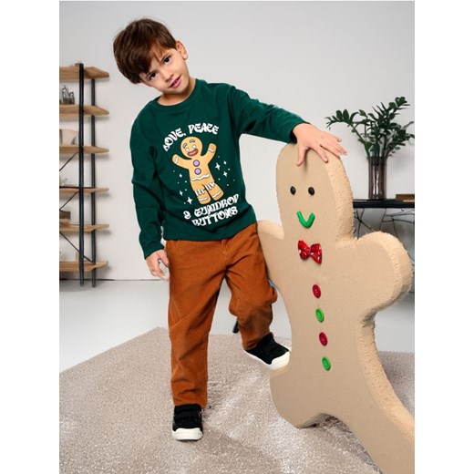 Sinsay - Koszulka z długimi rękawami Dream Work - zielony ze sklepu Sinsay w kategorii T-shirty chłopięce - zdjęcie 181992425
