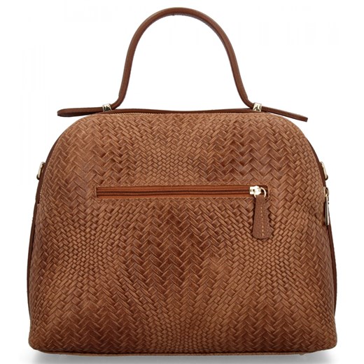 Elegancka Torebka Skórzana Włoski Kuferek 2 Komory 5273 Ruda Other One Size okazja PaniTorbalska