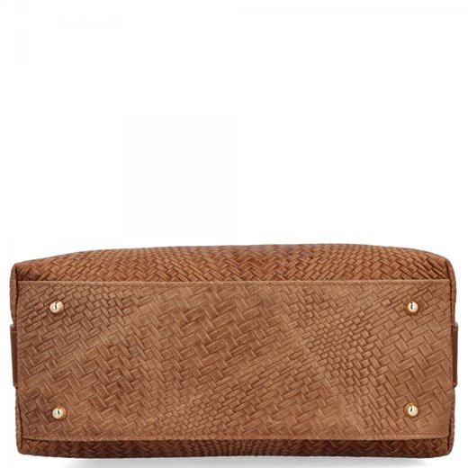 Elegancka Torebka Skórzana Włoski Kuferek 2 Komory 5273 Ruda Other One Size PaniTorbalska okazja