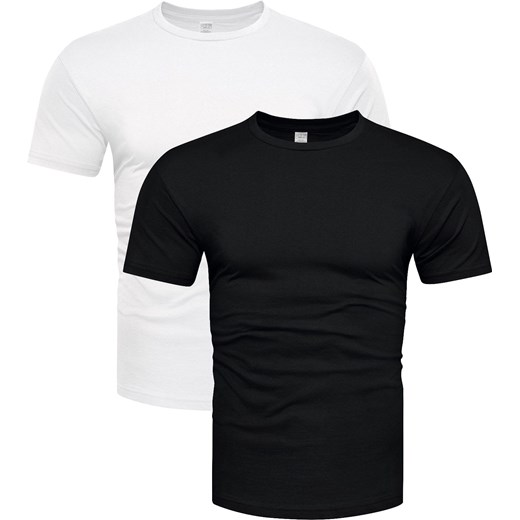 2-pak koszulek bawełnianych premium biały i czarny Recea ze sklepu Recea.pl w kategorii T-shirty męskie - zdjęcie 182003006