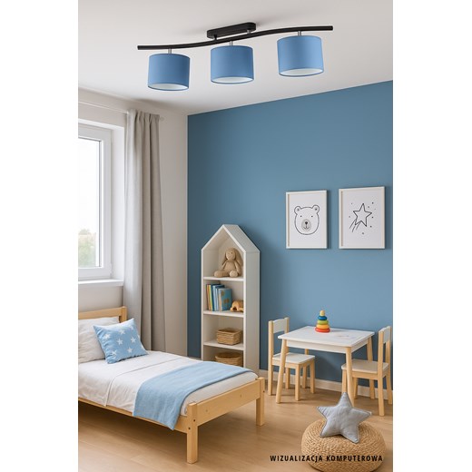 Czarna lampa sufitowa 3-punktowa z regulacją kloszy CARTAGENA ze sklepu Lysne w kategorii Lampy sufitowe - zdjęcie 182003909