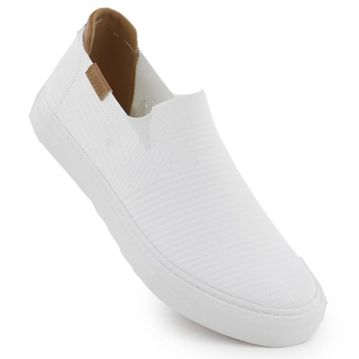 Tenisówki tekstylne slip on białe Big Star RR274717 ze sklepu ButyModne.pl w kategorii Trampki damskie - zdjęcie 182004049