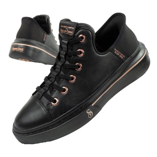 Buty Skechers SLIP-INS 186001/BBK czarne ze sklepu ButyModne.pl w kategorii Trampki damskie - zdjęcie 182004428