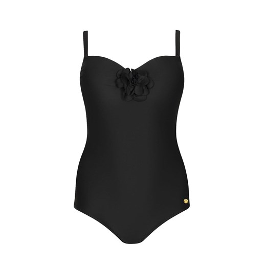 Czarny strój kąpielowy Self S 8030 V3FS6 Flores 6, Kolor czarny, Rozmiar 38C/M, 38C/M promocja Primodo