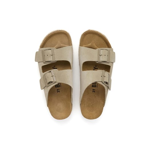 billowy Skórzane klapki w kolorze khaki Billowy 40 Limango Polska wyprzedaż