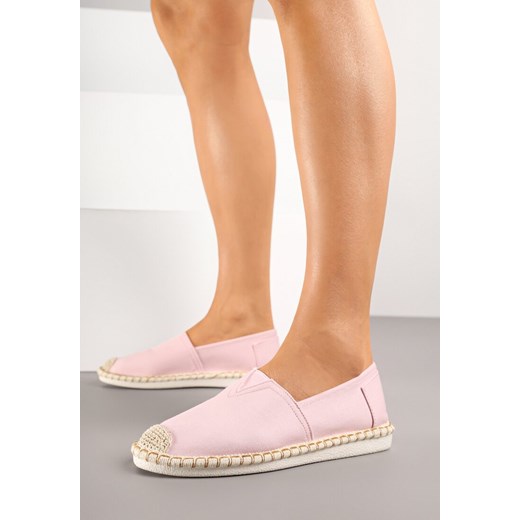 Różowe Espadryle Ozdobione Plecionką Natimeire ze sklepu born2be.pl w kategorii Espadryle damskie - zdjęcie 182013476