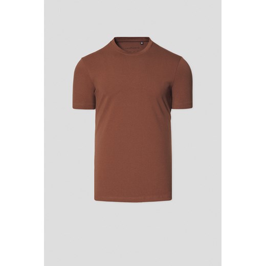 Koszulka z Bawełną Ciemnobeżowa Jeffrey ze sklepu Lancerto S.A. w kategorii T-shirty męskie - zdjęcie 182017778