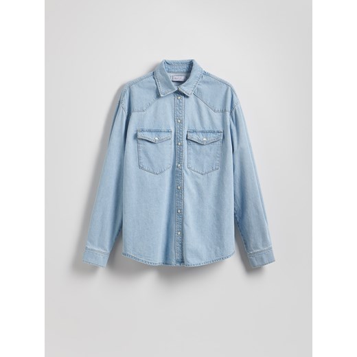 Reserved - Jeansowa koszula oversize - niebieski ze sklepu Reserved w kategorii Koszule damskie - zdjęcie 182017789