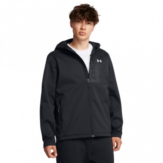 Męska kurtka przejściowa Under Armour Shield Hooded Jacket - czarna ze sklepu Sportstylestory.com w kategorii Kurtki męskie - zdjęcie 182018229