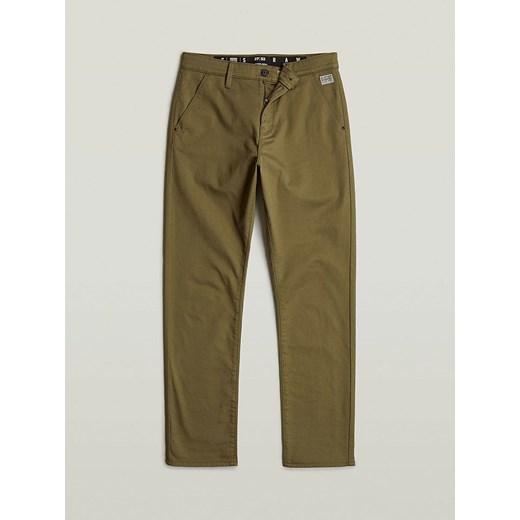 Spodnie damskie G-Star casual zielone z elastanu 