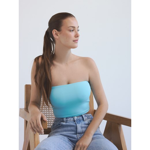 Reserved - Top bandeau - jasnoturkusowy ze sklepu Reserved w kategorii Bluzki damskie - zdjęcie 182019217