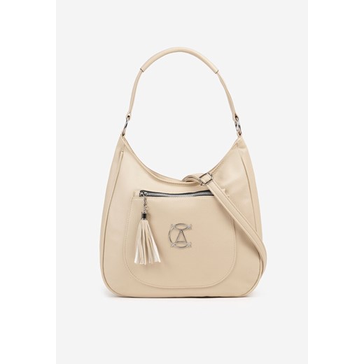 Jasnobeżowa Torebka Typu Shopper Ozdobiona Frędzlami Felluria ze sklepu born2be.pl w kategorii Torby Shopper bag - zdjęcie 182019678