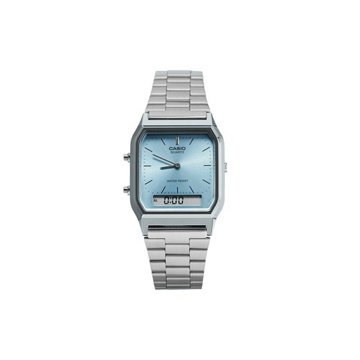 Zegarek Casio Vintage Maxi AQ-230A-2A1MQYES Srebrny ze sklepu eobuwie.pl w kategorii Zegarki - zdjęcie 182022378