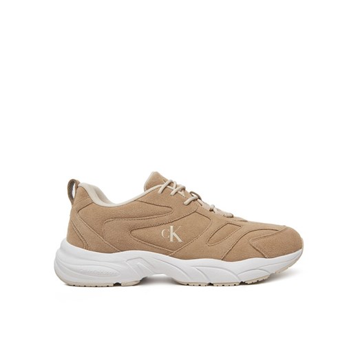 Sneakersy Calvin Klein Jeans Retro Tennis Low Mg Mix Media YM0YM01171 Beżowy ze sklepu eobuwie.pl w kategorii Buty sportowe męskie - zdjęcie 182022959
