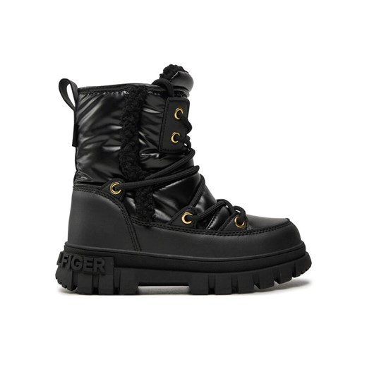 Śniegowce Tommy Hilfiger Fur Boot T3A5-33610-1695 M Czarny ze sklepu eobuwie.pl w kategorii Buty zimowe dziecięce - zdjęcie 182023386
