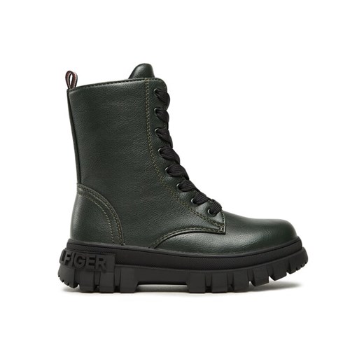 Kozaki Tommy Hilfiger T3A5-33057-1355406 M Zielony ze sklepu eobuwie.pl w kategorii Buty zimowe dziecięce - zdjęcie 182023518