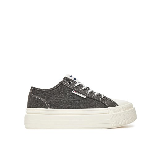 Sneakersy Tommy Jeans Tjw Foxing Flatform Lc EN0EN02736 Czarny ze sklepu eobuwie.pl w kategorii Buty sportowe damskie - zdjęcie 182023758
