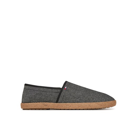 Espadryle Tommy Hilfiger Hilfiger Chambray Espadrille FM0FM05391 Czarny ze sklepu eobuwie.pl w kategorii Espadryle męskie - zdjęcie 182023995