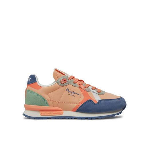 Sneakersy Pepe Jeans Brit Print G PGS40001 Pomarańczowy ze sklepu eobuwie.pl w kategorii Buty sportowe dziecięce - zdjęcie 182024539