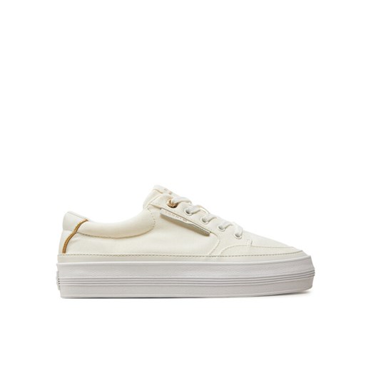 Sneakersy Tommy Hilfiger Essential Vulc Textile Sneaker FW0FW08323 Écru ze sklepu eobuwie.pl w kategorii Buty sportowe damskie - zdjęcie 182024679