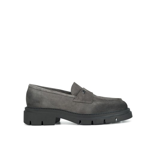 Loafersy Gino Rossi GRACE-I24-2637LM Szary ze sklepu eobuwie.pl w kategorii Lordsy damskie - zdjęcie 182025219