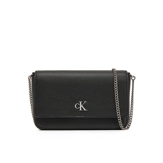 Torebka Calvin Klein Jeans Minimal Monogram Ew Flap Ph/Cb19 LV04K1027G Czarny ze sklepu eobuwie.pl w kategorii Kopertówki - zdjęcie 182025227