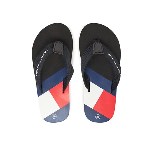 Japonki Tommy Hilfiger T3X8-33908-0058 M Czarny ze sklepu eobuwie.pl w kategorii Klapki dziecięce - zdjęcie 182025355
