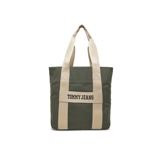 Torba Tommy Jeans Retro Cool Tote AM0AM13278 Khaki ze sklepu eobuwie.pl w kategorii Torby męskie - zdjęcie 182026615
