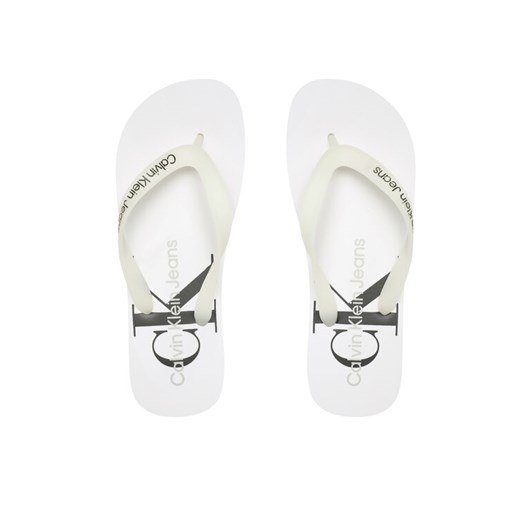 Japonki Calvin Klein Jeans Beach Sandal Monogram Tpu YM0YM00838 Biały ze sklepu eobuwie.pl w kategorii Klapki męskie - zdjęcie 182026677